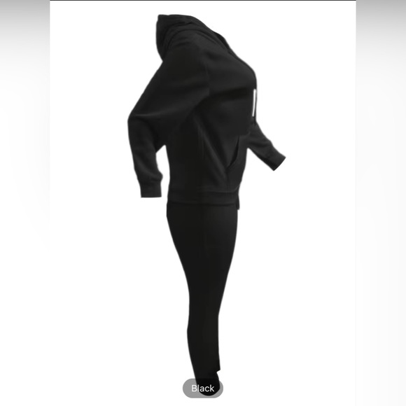 Casual Drawstring Pantsuits Two-piece Set, Loose Long Sweatpants Set - Picture 4 of 11